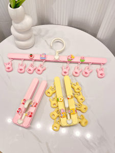 Portable Folding Laundry Drying Rack Cute Cartoon Star Travel Outdoors Multi-Function Sock Clip Hat Clip Handy Laundry Clamp