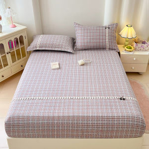 SUNLIGHT HOME ผ้าปูที่นอนลายสก๊อตลูกไม้ผ้าปูที่นอน6ฟุตผ้าปูที่นอน5ฟุตผ้าปูที่นอนระบายอากาศ ผ้าปูที่นอนหลายรูปแบบ