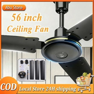 56 Inch Ceiling Fan Heavy Duty 3 Metal Blade Industrial Wall Fan for Home Living Room Warehouse Office Energy Saving