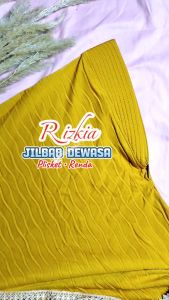 Kerudung Dewasa Rizkia Jilbab Plisket Gelombang Hijab Renda Bahan Jersey