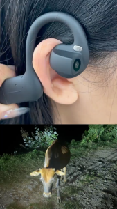 VOULAO E12 Bone Conduction Headphones with 1080P Camera Wireless Bluetooth 6.0 Earphones AI Smart Assistant Translation Open Ear Sports Headset 8MP 6-Axis Anti-Shake