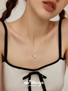 Baroque Pearl S925 Sterling Silver Necklace out Fashionable Korean Style Sweater Chain Layering Jewelry for Girls