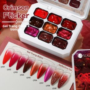 Sơn Gel Trang Trí Móng Tay UR SUGAR 4 Trong 1 9 Màu Đỏ Nâu Bán Vĩnh Cửu Tẩy Được Sử Dụng Tia UV Dùng Cho Hoa Văn Dập Chìm