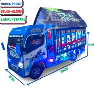 Mainan Miniatur Truk Oleng Variasi Full Lampu Terpal Roda Bisa Belok Oleng