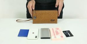 JP082 - Dompet Besar Pria Wanita Clutch Jeep Buluo Premium Leather Hand Bag Distro Branded Tas Tangan Kulit Pesta Mewah Import