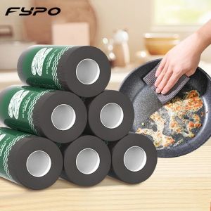 Fypo 25 cái giẻ lau chống mài mòn khăn lau cuộn giẻ lau nhà bếp có thể tái sử dụng khăn lau bát đĩa khăn lau sạch ma sát cao