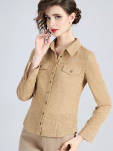 Slim Fit Fashionable Shirt for Women Thin Versatile Elegant Style Business Casual Long Sleeve Button up Top Ladies Premium Quality