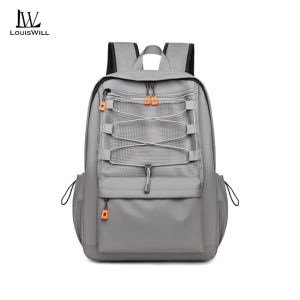 LouisWill Fashion Men’s Backpack Portable Backpack Elastic Bungee Sport Backpack Waterproof Laptop Backpack Large Capacity Commute School Backpack Lightweight Oxford Daypack for Travel Hiking Business