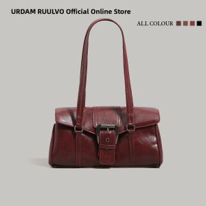 URCDN RDALVO | Korean Style Vintage Red Commuter Underarm Bag