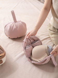 Travel Three-In-One Ball Shaped Underwear Socks Bra Storage Bag Portable Business Trip Undergarment Organizer Polyester Material