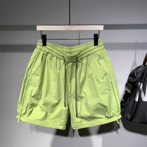 Summer New Style Mens Quick Dry Sporty Casual Shorts with Zipper Design on Both Sides Loose Fit Pure Color Five-Point Pants