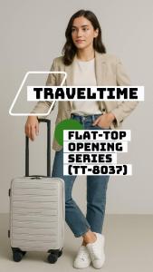 TravelTime Flat-Top Opening Security Double-Coil Zipper Expandable Recycled PP Hard Case Travel Luggage Suspension Spinner Silent Double Wheels (TT-8037)