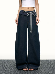 Quần Jeans Xòe Dáng Cao Đen Xanh Rửa