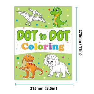 Funny Childrens Dot to Dot Drawing Coloring Books DIY Cartoon Animals Dinosaur Coloring book Kids Arts Crafts Montessori Toy