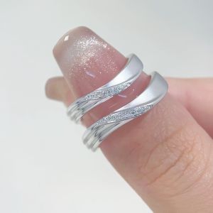 LAZO DIAMOND Eternal Vow Wavy Diamond Wedding Bands in 375/9K White Gold