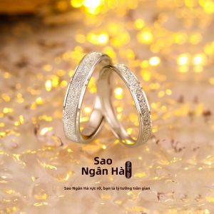 CONGCONGNANIAN | Couples Silver Rings Plain Style Unique Design Birthday Gift
