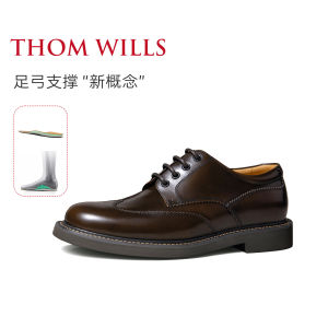 Upgrade Version ThomWills Genuine Leather Derby Shoes Mens Business Formal Shoes Arch Support Winter Office Rubber Sole