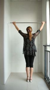 洗手间晾衣架伸缩杆 卫生间单杆柜子帘架铁棍挂衣杆 贴墙主卧收缩杆 Bathroom Retractable Clothes Rack Single-Pole Cabinet Curtain Rod Iron Hanging Rod Wall-Mounted Retractable Rod for Master Bedroom