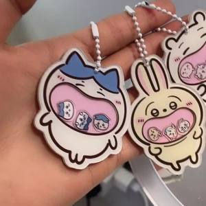 Kawaii Chiikawa Shake Pendant Keychain Usagi Hachiware Anime Figure Keychain Keyrings Backpack Bags Accessories Toys Keychains Gift