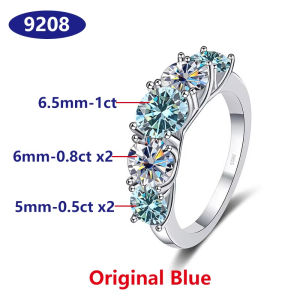 3.6CT D Color VVS Moissanite Rings For Women 925 Sterling Silver 5 Stone Sparkling Diamond Wedding Band Fine Jewelry Gift