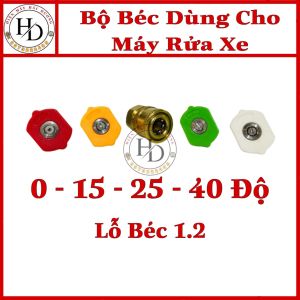 Đầu béc các góc gắn súng xịt rửa của máy rửa xe áp lực cao - Ren nối nhanh 1/4 inch