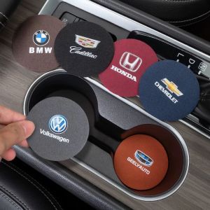 2pcs Non-slip Car Water Cup Pad Rubber Mat For Bottle Holder Coaster Auto Interior Anti-skid Cup Holders 7cm for BMW/Mercedes-Benz/Honda/Toyota/Volkwagen/Nissan/Mazda/Mitsubishi Cup Pad