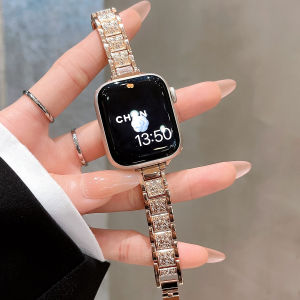 Dây Đeo Hợp Kim Kim Cương Sáng Bóng Dành Cho Apple Watch Vòng Đeo Tay Thời Trang Dành Cho Nữ Tương Thích Với Series 1/2/3/4/5/6/7/8/9/10/11/Series Ultra 38mm-49mm