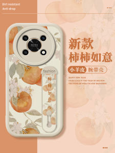 Honor X30 X20 Womens Leather Phone Case with Wristband Full Cover Anti-Fall Artistic Protection Soft Shell for Huawei Phones