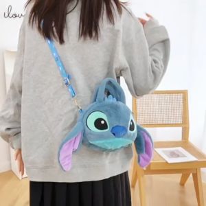 Túi Đeo Chéo Thú Bông Hoạt Hình Stitch Có Dây Đeo In Hình Siêu Dễ Thương