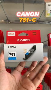 ตลับหมึกอิงค์เจ็ท สีฟ้า Canon CLI-751 C ใช้กับปริ้นเตอร์อิงค์เจ็ท Canon PIXMA IX6770/6870/IP8770/7270 MG5570/5470/6470/6370/7170 MX727/927/7570 