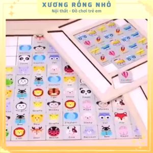 Bảng Gỗ trò chơi Pikachu tìm hình giống nhautrò chơi 2in1 bé vừa chơi lật mở vừa học từ mới tiếng Anh Đậu Đậu Store