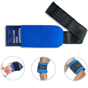 Gel Ice Packs With Elastic Strap Adjustable Wrap Hot Cold Compress Gel Packs For Shoulder Back Knee Neck Ankle