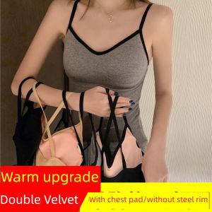 Dralon Seamless Thermal Underwear Womens Thickened Fleece Vest Wear Self-Heating Tops Bottoming Shirt Autumn and Winter Thin
