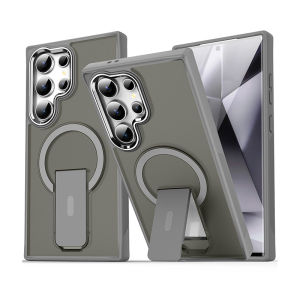 Hidden Stand Magnetic Phone Case For Samsung Galaxy S26 S25 S24 23 Ultra Translucent Matte Hard Back Cover For Samsung Galaxy S26 S25 S24 Plus S25 Edge S24 FE Non-slip Military Shockproof Protection Casing