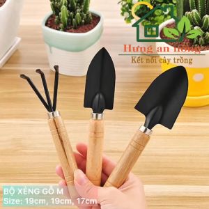 Bộ 3 món xẻng cào gỗ mini dụng cụ làm vườn size M - xem trong mô tả