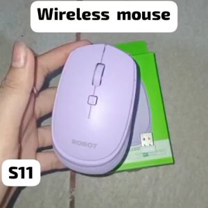 S11 MOUSE ROBOT WIRELESS WIRELES OPTICAL USB RECEIVER PC LAPTOP WIRELES NIRKABEL ON OFF PORTABLE