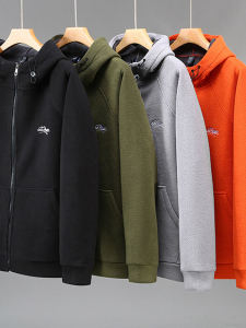 Thickened Fleece Jacket Mens Large Size Sportswear Hoodie Autumn Winter Fashionable Casual Loose Fit Polyester Fiber