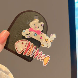 Original Cute Cat Acrylic Hair Bangs Clips Womens Fashion Accessories Sweet Girls Hair Decoration Korean Style Edge Clips