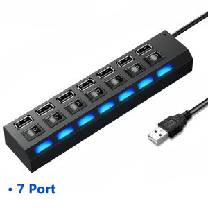 7 Port USB HUB USB 2.0 Switch USB Hub 3.0 Adapter High Speed Multi 7 In 1 Hub USB On/Off Switch Portable USB Splitter For Laptop