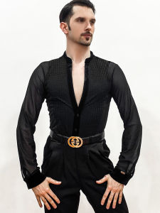 YJFY Dance | Mens Latin Dance Wear V-Neck Practice Suit