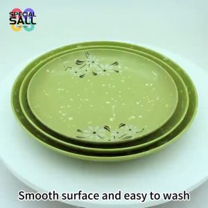 Japanese Fashion Floral Design Plates Melamine Tableware Fruit and Vegetable Salad Desserts Italian Pasta Tableware Bowls Easy To Wash Sturdy and Durable