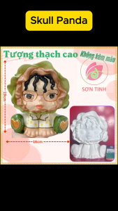 Tượng thạch cao Skull Panda M69 (Không kèm màu) Bé Tô Màu Tô Tượng