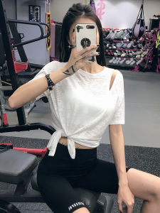 Lightweight Nylon Short Sleeve Fitness T-Shirt for Women Loose Fit Crewneck Running Training Yoga Wear Sporty Casual Wear