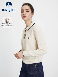 Navigare | Đồ Len Nữ Cổ Trắng 100% Lông Cừu Mùa Thu Đông