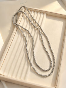 YISHU | Platinum Gray Pearl Necklace 8mm