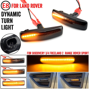 ไฟติดบังโคลนข้าง LED แบบไดนามิก2ชิ้นสัญญาณไฟไฟกะพริบตัวชี้วัดการไหลต่อเนื่องโคมไฟกะพริบสำหรับ Land Rover Freeland 2 Discovery 3 LR3 4 Range Rover Sport L320
