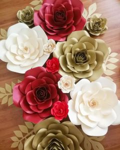 Paper Flower 12/10pcs Set of Decoration Package for Wedding/Anniversary Backdrop Decoration Flower Wall