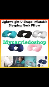 High Quality Portable Folding Air Press Inflatable Pillow Double Sided Flocking U Shaped Neck Pillow Lightweight Flexibl