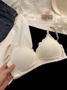 สไตล์ญี่ปุ่นบาง ระบายอากาศได้ดี  บราไร้สายสําหรับสาวชุดชั้นในสบาย หวาน เรียบง่าย ดีไซน์ ผ้าไนลอน