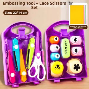 JIEXI | DIY Childrens Craft Kit Flower Press Edge Scissors